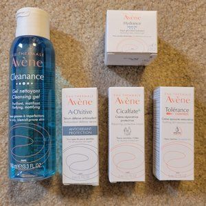 Avene set of 5 (Cleansing gel, aqua gel, antioxidant, creams)